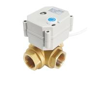 3/4'' 3 Way T Bore L Bore Brass Electric Ball Valve DN15 Electric Actuatoed Valve Metal Gears(NPT Thread_12V None_CR201)