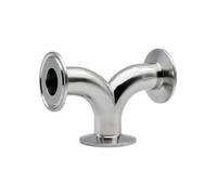3/4"-4 Tube OD 19mm-102mm SS304 Stainless Steel Sanitary Y-Shaped Elbow 3 Way Pipe Fitting Homebrew Wine Product(25mm Ferrule 50.5)