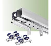 3 4 5 6 7 8 9 10ft Bypass Closet Door Hardware, Aluminum Hidden Ceiling Mount Pocket Door Rail System for Wall Panels, Closet Doors(Silver,7.1ft/216cm)
