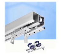 3 4 5 6 7 8 9 10ft Sliding Double Bypass Double Door Barn Door Hardware Kit，Heavy Duty Aluminum Slow Close Pocket Doors Slide Hardware and Track Set(Silver,7.8ft/238cm)