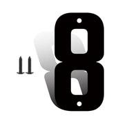 3/4/5/6/7/8 Inch Modern Iron House Numbers with Screws Black Iron Door Number and Letters 3D Address Numbers Exterior Decorative for Outside House Apartment Yard Mail Box Post Street(8,3inch)