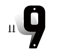 3/4/5/6/7/8 Inch Modern Iron House Numbers with Screws Black Iron Door Number and Letters 3D Address Numbers Exterior Decorative for Outside House Apartment Yard Mail Box Post Street(9,4inch)