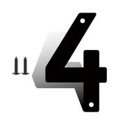 3/4/5/6/7/8 Inch Modern Iron House Numbers with Screws Black Iron Door Number and Letters 3D Address Numbers Exterior Decorative for Outside House Apartment Yard Mail Box Post Street(4,5inch)