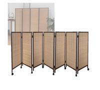3/4/5/6/7/8 Panel Short Room Divider,Movable Privacy Screen,Foldable Bamboo Blackout Decorative Partitions,for Home School(120x40cm,7 panels)