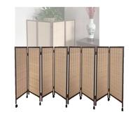 3/4/5/6/7/8 Panel Short Room Divider,Movable Privacy Screen,Foldable Bamboo Blackout Decorative Partitions,for Home School(100x40cm,8 panels)