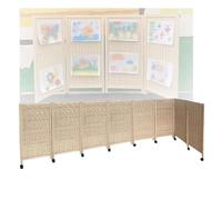 3/4/5/6/7/8 Panel Short Room Dividers,Movable Foldable Privacy Screens,Bamboo Woven Light-Blocking and Breathable Decorative Fences,for Home Kindergarten