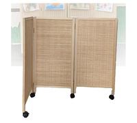 3/4/5/6/7/8 Panel Short Room Dividers,Movable Foldable Privacy Screens,Bamboo Woven Light-Blocking and Breathable Decorative Fences,for Home Kindergarten(120x40cm-3 panels)