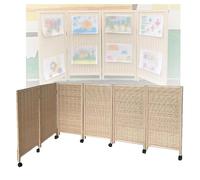 3/4/5/6/7/8 Panel Short Room Dividers,Movable Foldable Privacy Screens,Bamboo Woven Light-Blocking and Breathable Decorative Fences,for Home Kindergarten