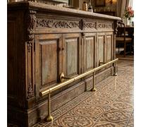 3 4 5 6 7 ft Extra-long Customizable Bar Foot Rail, Heavy Duty Coffee Shop Counter Footrest Hardware, Brushed Gold Home Bar Foot Rail(83cm/2.7ft)