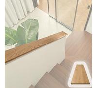 3/4/ 5/6/ 7 in Width Half Wall Railing, Red Oak Vintage Staircase Handrail Customizable, Cuttable Strong Load-Bearing Safety Grab Bar