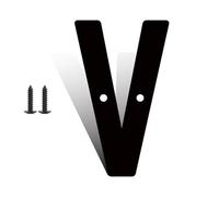 3" 4" 5" 6" 8" 10" 12" Inch Metal Black Modern House Numbers With Screw for Outside, Mailbox Decorations Outdoor, Large Numbers for House Door Apartments Office Room Personalized(V,12Inch)