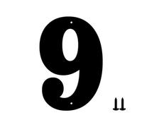 3/4/5/6/8 Inch Metal House Numbers 0-9 Letters A-Z for Outside with Screw Kit, Black Modern Exterior Address Sign Mailbox Number Plaque Door Plate, for Yard Home Street Apartment Room(9,5inch)