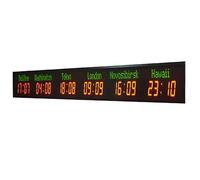 3 4 5 6 Cities Time Zone World Clock,World Time Wall Clock,LED World Time Clock,World Clock Multiple Time Zone,5-Level Brightness Adjustment,6city