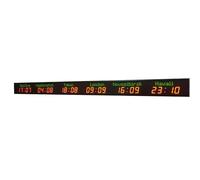 3/4/5/6 City World Clock,Commercial Wall Mounted Digital World Time Zone Clock With Remote Control,3-Level Brightness Adjustment,Calibrated Automatically,for Subway,Airport,Hotel,Train Station 6Time