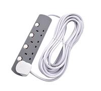 3/4 / 5/6 Gang - Way Extension Lead - Multi Plug Socket - Switched White Power Cable 10m 4 Gang