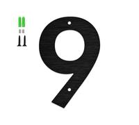 3/4/5/6 Inch Floating House Numbers with Screws Modern Metal Stainless Steel Door Number Black Mailbox Address Letters Sign Exterior Decorative, for Apartment Wall Decor Garden Outside Cafe(9,6In)