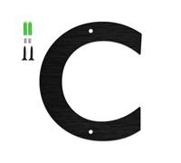 3/4/5/6 Inch Floating House Numbers with Screws Modern Metal Stainless Steel Door Number Black Mailbox Address Letters Sign Exterior Decorative, for Apartment Wall Decor Garden Outside Cafe(C,4In)