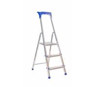 3, 4, 5, 6 Step Heavy Duty Portable Folding Anti Slip Step Ladders For DIY Strong Sturdy Aluminum Safety Household Stepladders for Home Kitchen Garage Gardening Industrial Use (Silver, 3 Step)