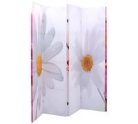 3/4/5/6x Room Divider Print Beach/Flower Wood Frame Foldable Pink/Blue 2-Side