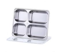 3 4 5 Compartments Stainless Steel Snack Containers Lunch Boxes with Clear Lids, Stackable Design Ensures Snacks Stay Fresh and Separate for All Occasions (4 Compartments)