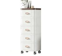 3/4/5 Drawers Storage Trolley, Storage Drawer Unit With Wheels, Utility Rolling Storage Cart For Home Office Classroom(C)