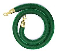 3/4/5 Foot Velvet Rope with Stanchions Crowd Control Queue Barrier Premium Soft Velvet Ropes for Event Openings Green Color 1.0m (3.3ft) Length