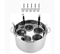 3/4/5 Holes Commercial Stainess Steel Pasta Pot Cooker, Insert Set with Divider and Colander Strainer Stockpots for Home Kitchen Restaurant(B,5 Holes)