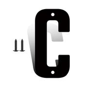 3/4/5 Inch Modern House Numbers with Screws Metal Door Number Black Mailbox Address Letters Sign Exterior Decorative, for Outside Apartment Wall Decor Garden Yard Street Cafe Hotel Office(C,4In)