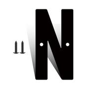3/4/5 Inch Modern House Numbers with Screws Metal Door Number Black Mailbox Address Letters Sign Exterior Decorative, for Outside Apartment Wall Decor Garden Yard Street Cafe Hotel Office(N,4In)