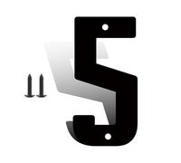 3/4/5 Inch Modern House Numbers with Screws Metal Door Number Black Mailbox Address Letters Sign Exterior Decorative, for Outside Apartment Wall Decor Garden Yard Street Cafe Hotel Office(5,5In)