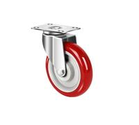 3/4/5" PU Heavy Duty Double Bearing Castor Pack of 1, 75/100/125mm Heavy Duty Castor Wheels, Fixed/Swivel/Brake Casters(5" swivel casters)