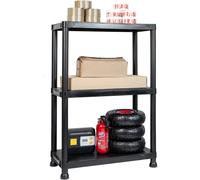 Black 3 Tier Plastic Shelving Unit Storage Racking Shelves