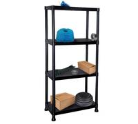 Black 3 Tier Plastic Shelving Unit Storage Racking Shelves