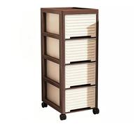 3/4/5 Tier Plastic Storage Drawer Cart on Wheels, Rolling Storage Rack, Mobile Storage Cabinet for Clothes, Toys(B)