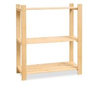 Core Products 3 Tier Narrow Shelf Storage Unit, Natural Sanded Pine, Clear