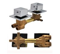 3/4/5 Way Concealed Shower Mixer Tap, Brass Faucet with Ceramic Cartridge, Adjustable Water Outlet Valve, 10cm/12.5cm/14.5cm Center Distance, G1/2", Silver Finish (12.5cm, Intubation 3 Way)