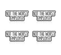 3/4/5Pcs Emotional Support Coworker Pin Funny Office Mood Pin for Work Not The Worst Employee Work Badge Gift for Coworkers, L, Zinc, no gemstone