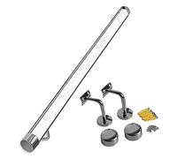 3 4 6 8 10 11 12 14 16 18 20 22 26 Ft Clear Plastic Handrail, Modern Hallway Loft Stairs Hand Railing with Complete Kit, Handicap Grab Bars for Tile Steps,Silver Brackets,18ft/548cm