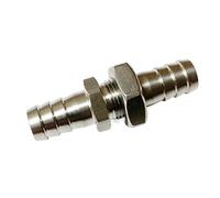 3/4/6/8/10/12/14/16/20mm Hose Barb OD 304 Stainless Steel Bulkhead Equal Pipe Fitting Connector(16mm)