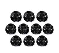 3/4" Black 5-Way Side Outlet Tee, Home TZH 10-Pack 5-Way Corner Black Malleable Cast Iron Pipe Fitting for Industrial Pipe, Furniture and DIY Decoration (10, Black 3/4 Inch)