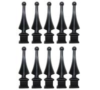 3/4" Black Plastic Four-Sided Spire Wing Tip Finial Fence Topper for Iron Picket Fence (10, 3/4")