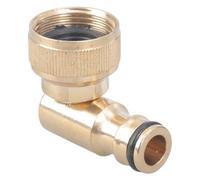 3/4" Brass Garden Hose Elbow Connector 90 Degree Hose Adapter Fittings Brass Angled Tap Connector Rotating Outside Tap Garden Adapter