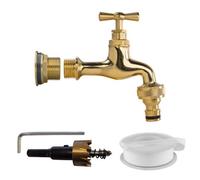 3/4" Brass Water Butt Set With Polished Brass Quick Connect Tap Ptfe Tape And 27mm Drill Bit
