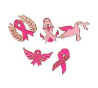 3-4 Breast Cancer Awareness Brooch Pins Pink Ribbon Pins Set Butterfly Gnome Ribbon Hope Breast Cancer Survivor Support Brooch Jewelry for Women, M, Metal, no gemstone