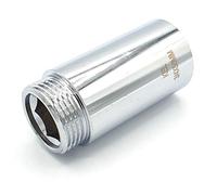 3/4" BSP (22mm) Pipe Thread Extension Female x Male Chrome Brass - 50mm Long