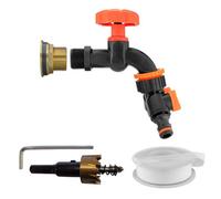 3/4" Bsp Brass Water Butt Kit With Rotary Tap Two Way Splitter Ptfe Tape And 27mm Hss Drill Bit