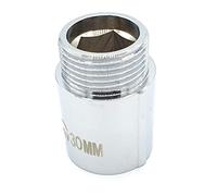3/4" BSP Pipe Thread Extension Female x Male Chrome Brass - 30mm Long