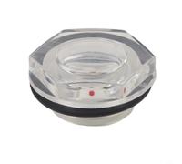 3/4" BSPT Male Thread Oil Sight Glass for Air Compressors - Transparent Plastic Level Indicator with 38 x 22 mm Dimensions (.5" x 0.87")