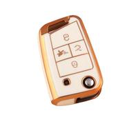 3 4 Buttons TPU Car Key Case Cover Shell For Seat For Ateca For Leon FR For Ibiza(4 Button White gold)