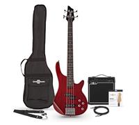 3/4 Chicago Bass Guitar Trans Red, 15W Bass Amp & Accessory Pack
